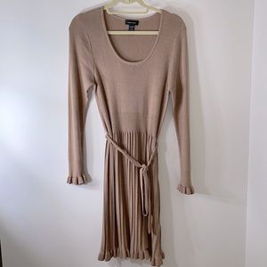 Pleated Sweater Dress